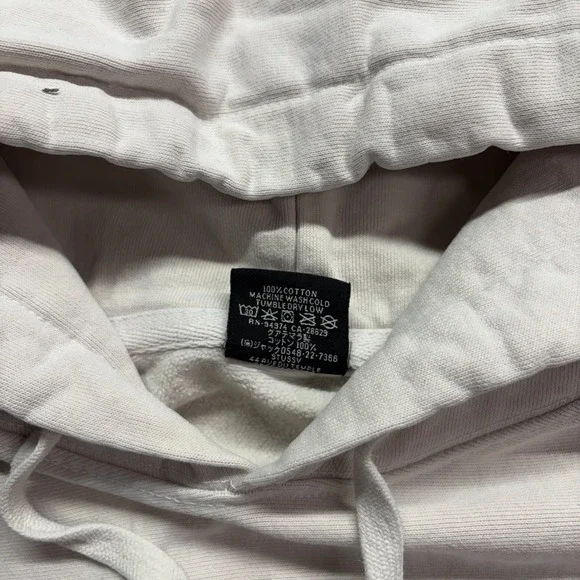 Stussy Dice Logo Pigment Dyed Hoodie White Medium Heavy Cotton Skate - Picture 6 of 9